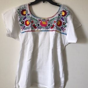 Mexican embroidered handmade blouse